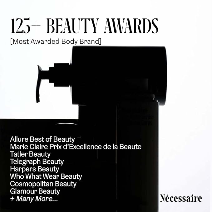 Nécessaire The Body Lotion with Pump – Hinoki Scented Body Moisturizer with Peptides, Niacinamide, Vitamins C/E & Omega 6/9 – Skin-Firming Daily Hydration – Dermatologist-Tested, Vegan – 15.2 oz