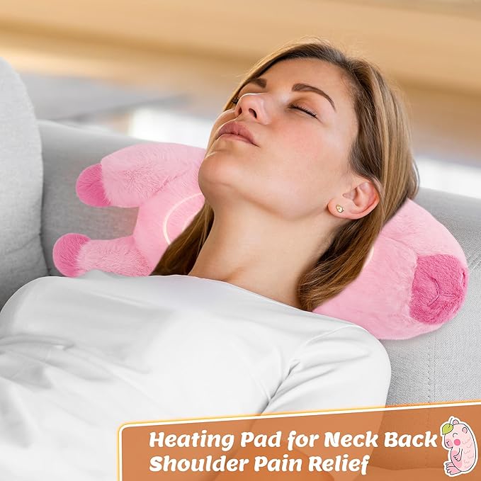 1.8lb Pink Capybara Stuffed Animals Plush Microwavable Heating Pad-Pink Capybara Heating Pads for Cramps &Period Pain Relief, Heatable & Coolable Stuffed Animals Bedtime Birthday Gift for Women Kids