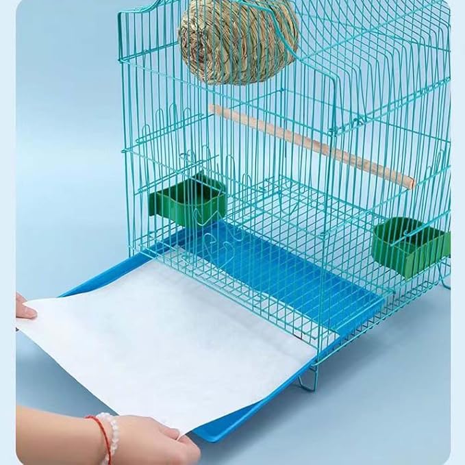 100 Sheets Bird Cage Liner Papers, Disposable Bird Cage Paper Liners, Cuttable Pet Animal Cages Cushion, Precut Absorbent Bird Paper for Bird Parrot Small Animal, 12.2'' X 17.3''