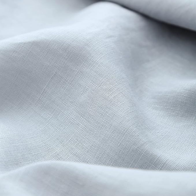 Amazhiyu Pure Linen Over The Door Laundry Hanging Hamper Bag for Holding Dirty Clothes and Saving Space Dusty Blue