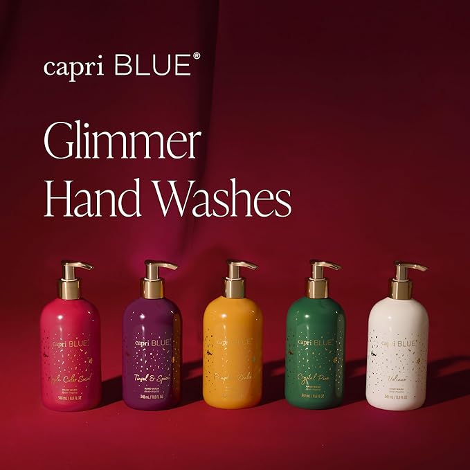 Capri Blue Large Moisturizing Hand Wash Soap - Liquid Hand Soap with Pump Bottle - Gentle & Hydrating Skin Care - Notes of Crisp Apple, Cinnamon & Juicy Pear (Apple Cider Social, 11.8 fl oz)