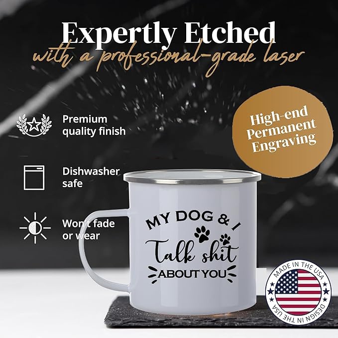 Custom Camping Mug, Personalized Stainless Steel Coffee Mugs With Logo and Text, 15oz Metal Campfire Cups, Travel Cup for Hot Chocolate, Tea, Engraved Gifts for Men, Women