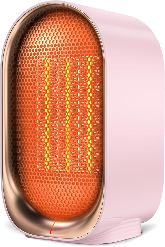 Space Heater, Portable Small Heaters for Indoor Use, Electric Desk Heater with Overheat and Tip-Over Protection, Mini Personal Heaters for Home Office Workspace