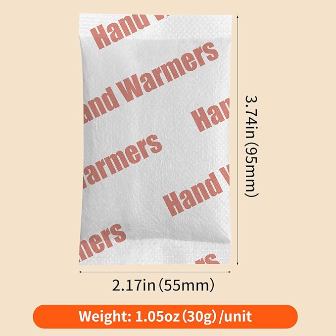 Hand Warmers Disposable - Up to 15 Hours of Heat - 50/100/200 Pack Super Long Lasting Air Activated Warmers, All Natural, Portable for Body, Hands & Toes - Odorless Hot Warmer Heater for Outdoor Sport
