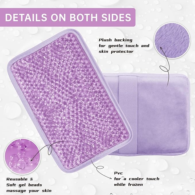Gel Ice Pack Ice Bag with Strap-Reusable Hot & Cold Pack Compress Therapy for Pain, Swelling,Injuries of Knee, Shoulder, Foot, Back, Ankle, Neck, Hip, Elbow, Wisdom Tooth(1 pcs,Purple)