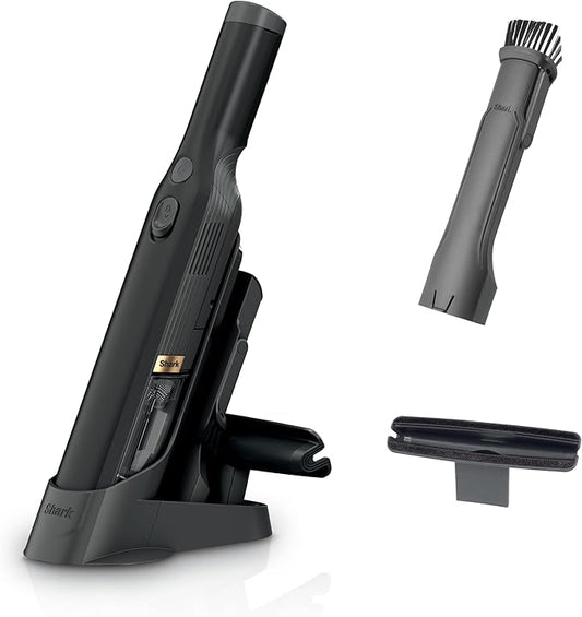 Shark WANDVAC Cordless Hand Vac, Lightweight, Versatile and Portable at 1.4 lbs., Powerful Suction for Pet Hair, Charging Dock, One-Touch Empty for Car & Home, Duster Crevice Tool, Black, WV201BK
