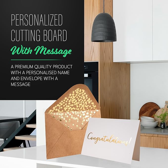 Personalized Cutting Board - Custom Engraved Wood Charcuterie Board Perfect for Wedding Gift, Mother's Day & Anniversary, With Gift Box & Stands - Medium (12'' x 9'' x 0.75")