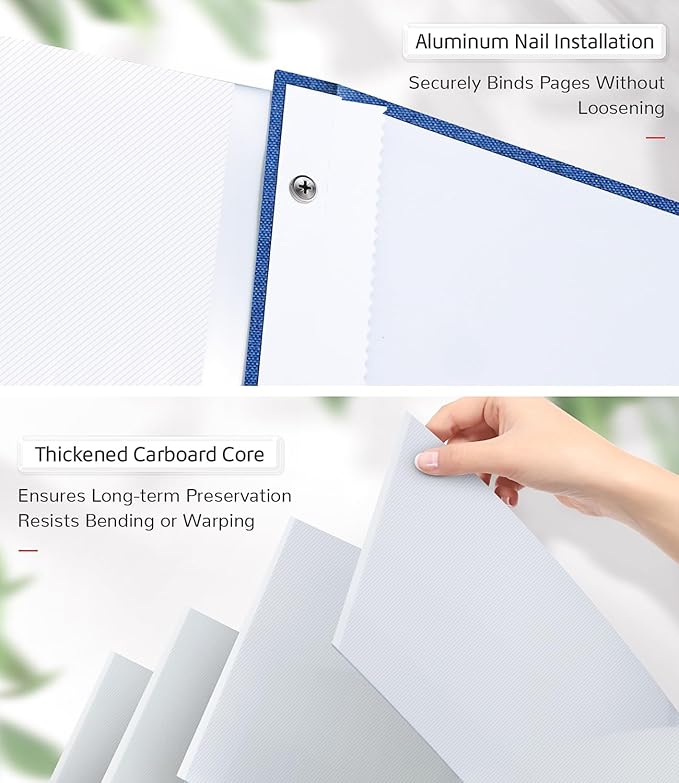 Photo Album Self Adhesive Scrapbook Album for 3x5 4x6 5x7 8x10 Pictures,40 Pages Linen Cover with Display Window DIY Photo Book,Ideal Gifts for Family Travel Wedding Baby