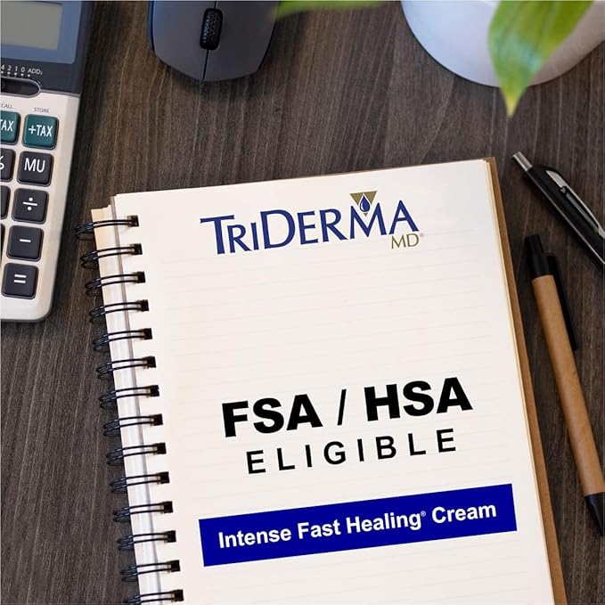TriDerma Intense Fast Skin Healing Cream for Hard-to-Heal Skin Irritations, Sores, Rashes, Dry, Cracked Hands, Cuts, Chafing, Burns, Scrapes - First Aid Kit Essential - FSA Eligible - 2.2 oz