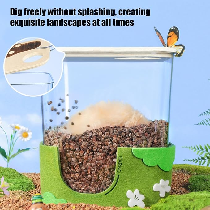 Hamster Bathing Sand Box Clear Raised Hamster Toy Stress Reduction | Small Animal Shelter Training Observation Projects Playpen Activities for Animal Lovers Living Room Bedroom Study