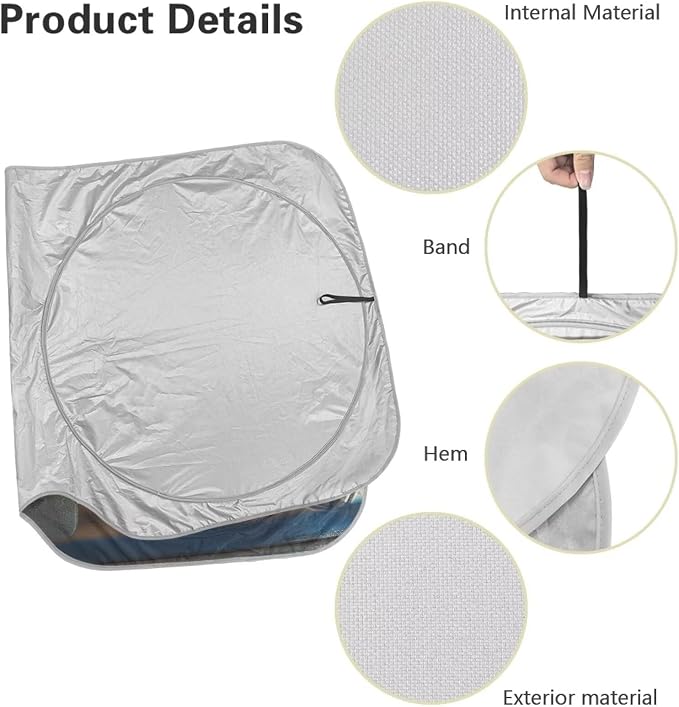 Funny Hedgehog Car Windshield Sun Shade Foldable Automotive Interior Cover Sun Visor Protector Blocking Harmful UV Rays & Heat 66.5x34.4inches