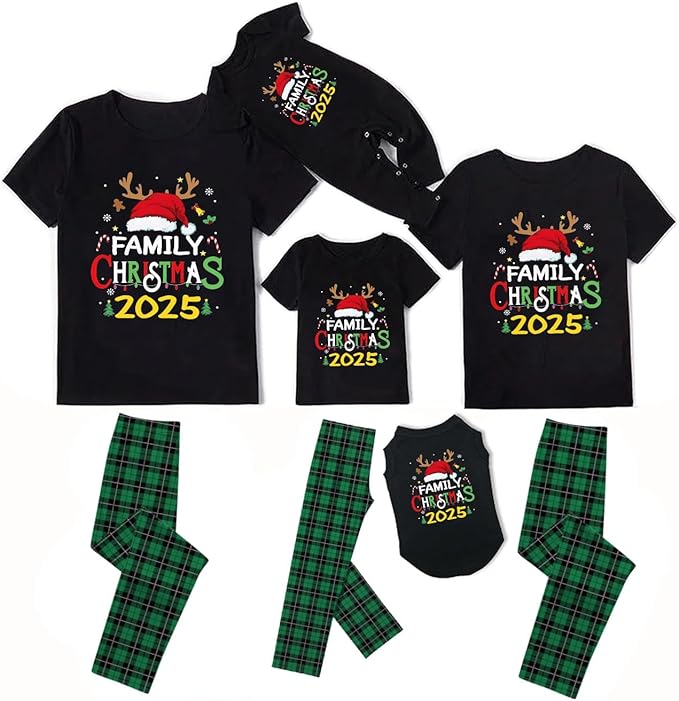 Family Christmas Pajamas Matching Sets Holiday Xmas Party Family Sleepwear Set Jammies for Couples
