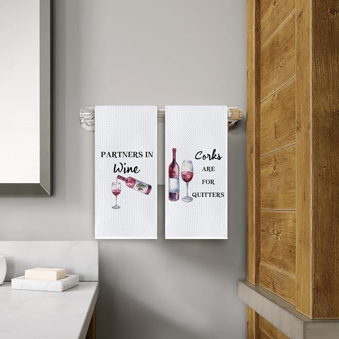 Funny Wine Kitchen Towels, 16 x 24 inches, Set of 2, Section 8