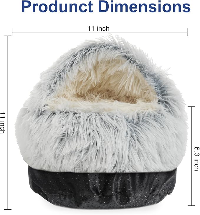 Guinea Pig Hideout, Doughnut Guinea Pig Bed, Hamster Rabbit Bunny Bed(Grey) | Washable Hamster Rabbit Bunny Bed with Hooded Cover, Calming Round Cave Beds for Small Animal Bunny Rabbit Hideout
