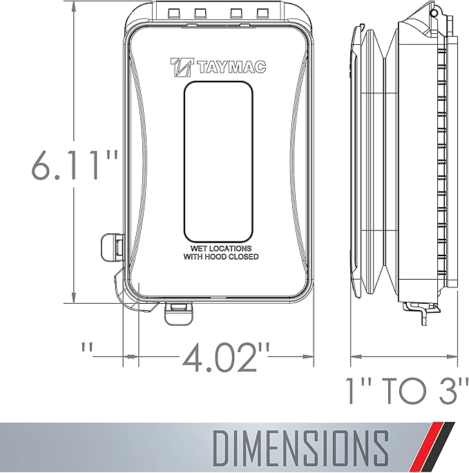 TayMac ML450Z Single-Gang Weatherproof Expandable Flat Plastic Device In-Use Cover, 16-in-1 Configurations Bronze Finish