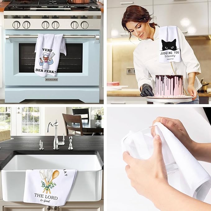 Cute Kitchen Towels Dish Towel You'll Always Be My Favorite Aunt - Tea Towel Absorbent Hand Towels Decorative for Bathroom Kitchen Home Decor,Cartoon Teapot Cup for Aunt,Niece,Nephew