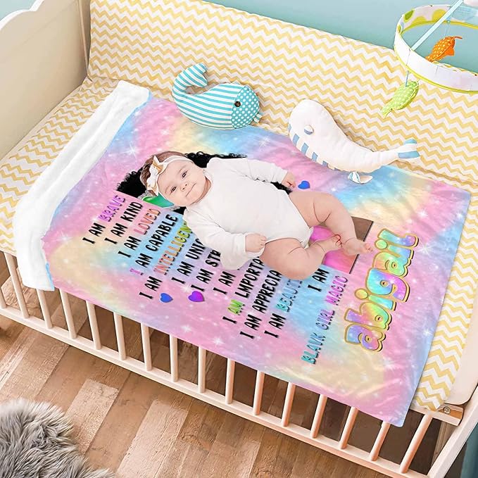 Customized Blankets with Name, African Style Blanket Custom Blanket Plush Flannel, Soft Personalized Name Throw Blanket Gifts for Boys Girls Birthday