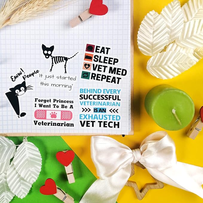 100Pcs Funny Veterinary Stickers and Laptop Decals, Vet Stickers, Veterinarian Decals, Funny Veterinary Gifts, Gifts for Women & Men