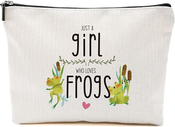 Blue Leaves Frog Makeup Bag Cosmetic Bag