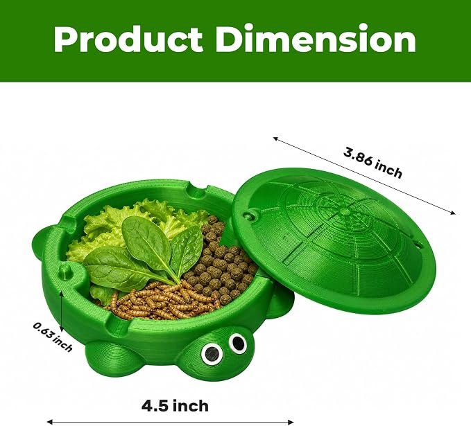 Bearded Dragon Food Bowl Tank Turtle Reptile Dig Box for Feeding Enrichment Terrarium Decor Habitat for Small Animal Reptiles Lizard Turtle Squirrel Ferret (Green)