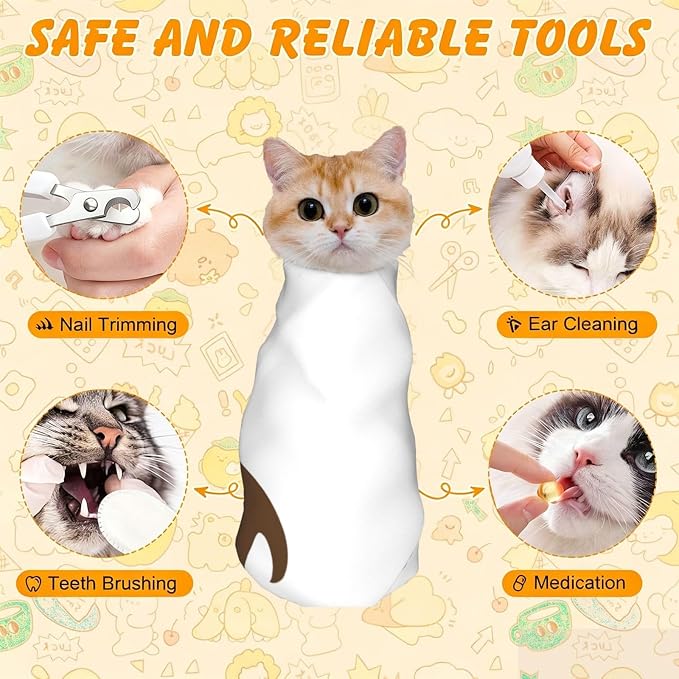 Ferret Blowing A Trumpet Self-Adhesive Immobilizer,Soft Happy, Tress-Free Wrap for Cutting Nails, Machine-Washable
