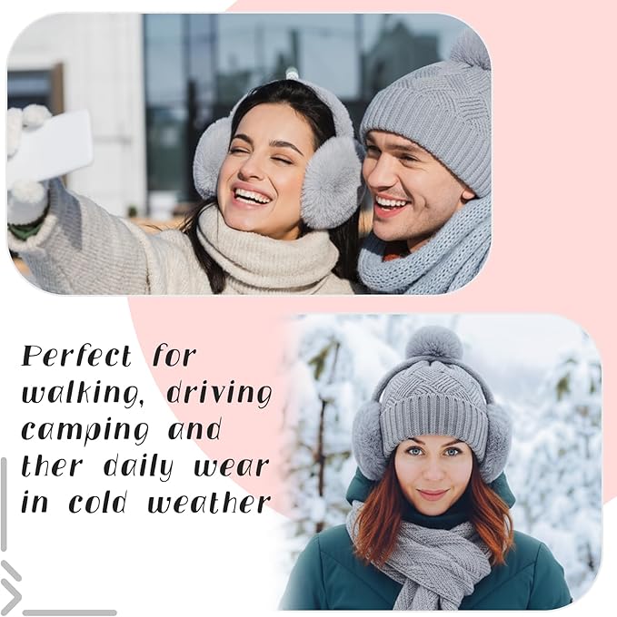 Geyoga 6 Pcs Winter Warm Set for Women Warm Beanies Hats Touchscreen Gloves Long Scarf Ear Muffs Socks Winter Gifts for Women
