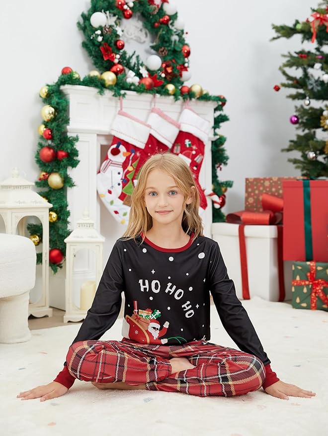 YIJIU Christmas Pajamas Cute Deer Print Long Sleeve Totem PJS Set