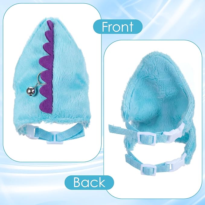 Ferret Harness and Leash Set Small Animals Vest Harness with Safe Bell Dinosaur Shaped Leash Set for Baby Rabbit Guinea Pig Teacup Chihuahua Mouse and Other Small Pet (Blue)