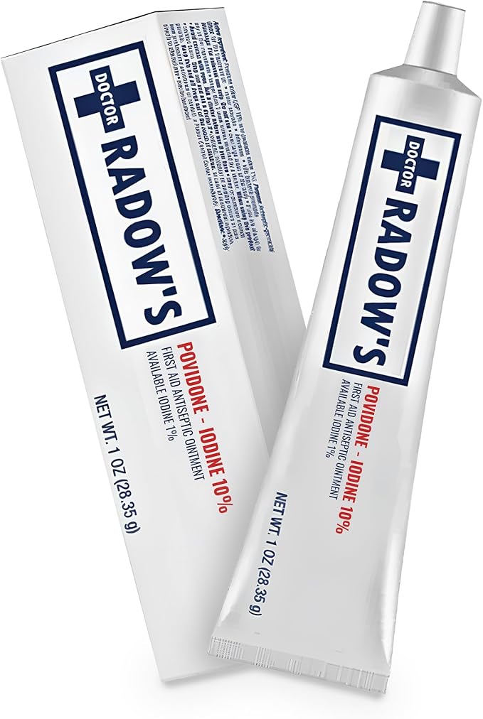 Povidone Iodine Antiseptic Ointment -10% Povidone Iodine, No Antibiotics, for Wounds, Burns, Cuts & More, Promotes Faster Healing, Home and Medical Use, 1 oz (28.35 g).