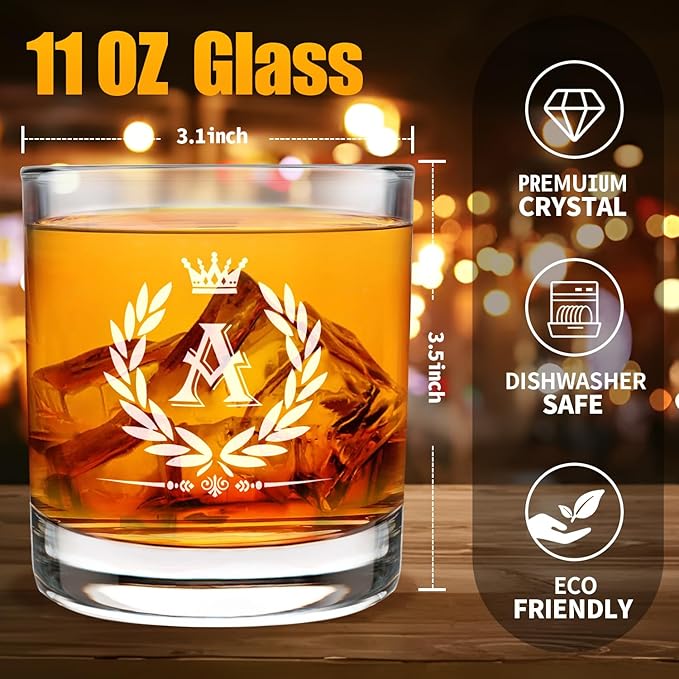Old Fashioned Glasses Birthday Gifts for Men 11oz Personalized Whiskey Glass Engraved Monogram Drinking Glass for Man Custom Bourbon Gift For Dad Who Have Everything