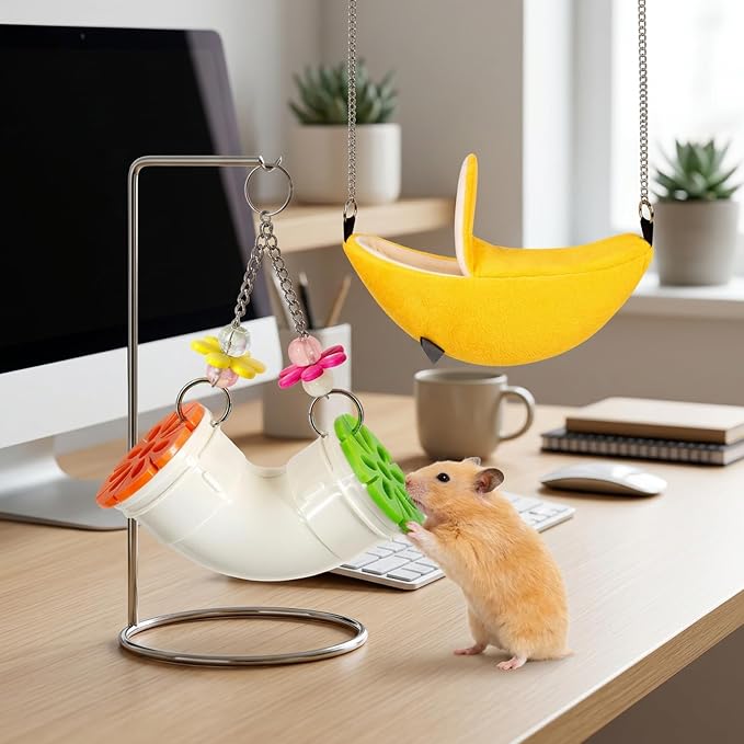 2PCS Rat Toys and Rat Cage Accessories, Rat Enrichment Toys for Mental Stimulation and Foraging Activities, Interactive Puzzle Toys for Rats, Mice and Parakeets