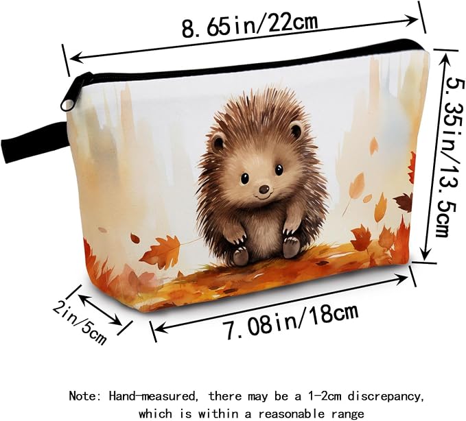 Hedgehog Makeup Bag for Women Travel Cosmetic Organizer Bag Teacher Appreciation Gifts Small Zipper Toiletry Bag