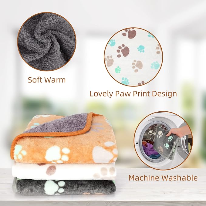 YUEPET 3 Pack Waterproof Guinea Pig Blankets, Fleece Cage Liners, M | Guinea Pig Fleece Cage Liners, Waterproof Backing, Machine Washable, Soft Fleece bunny blanket, 35 x 24 in