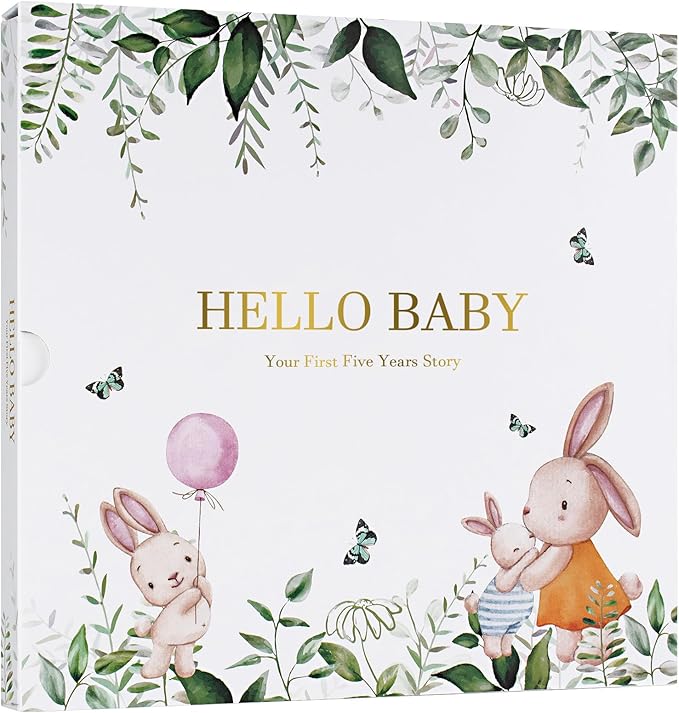 Baby Memory Book Keepsake for Boy and Girl Gifts Timeless First 5 Year Milestone Book to Record Every Event from Birth to Age 5 Gender Neutral Baby Journal Scrapbook Album