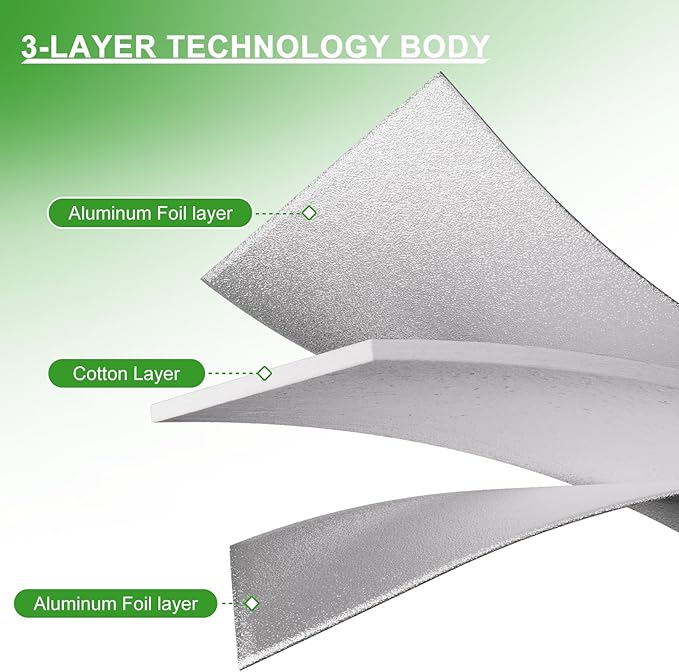 Reflective Insulation Sheet, Window Insulation for Winter, Aluminum Foil Cotton Layer for Keep Warm, 59"（W) x 99"Window Insulation Kit