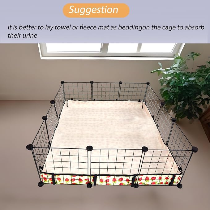 Guinea Pig Cage Liner，Washable Waterproof Oxford Cloth Cage Liners for Small Animals,Hamster Chinchilla Hedgehog Rabbit and Other Small Animals Not Include Cage(42x42 inches)