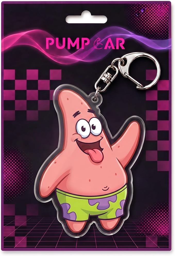PumpCar Acrylic Keychain Double-Sided Charm Key Ring with Metal Clip Backpack Charm Bag and Car Key Accessory Collectible