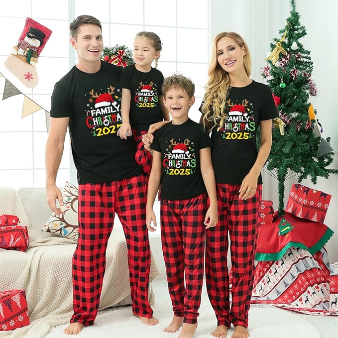 Family Christmas Pajamas Matching Sets Holiday Xmas Party Family Sleepwear Set Jammies for Couples