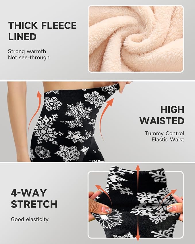 GAYHAY Fleece Lined Leggings for Women – Thick Winter Warm Thermal High Waisted Tummy Control Workout Yoga Pants