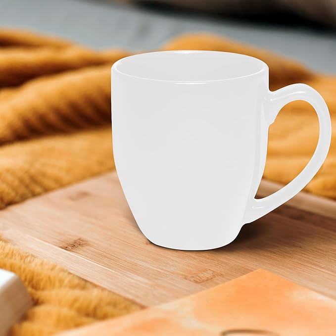 DISCOUNT PROMOS Large Coffee Cups 16 oz. Set of 10, Bulk Pack - Perfect for Tea, Espresso, Cappuccino, Hot Cocoa - White