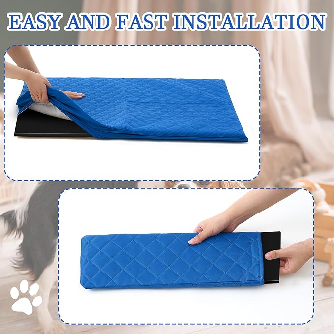 Beeveer 7 Pcs Ferret Cage Liner Washable Ferret Pads Bedding Cage Accessories Kit for Small Animals Hamster Rats Chinchillas Hedgehogs Guinea,Stain-Resistant Material (Double Unit Set,Blue)