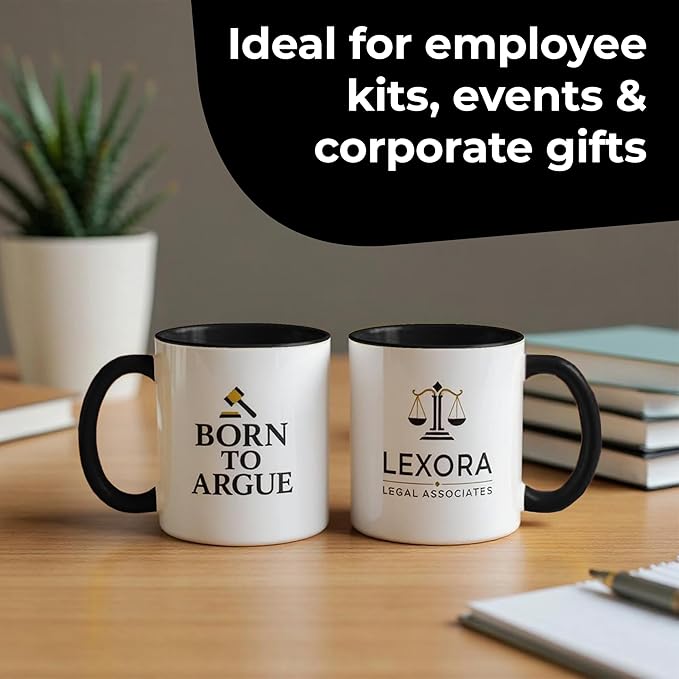 Personalized Mug, Custom Ceramic Mug with Photo and Text, 11oz, Pack of 5, Glossy Coffee Cup, Perfect for Christmas, Secret Santa or as Holiday Gift for Family or Friends, White/Solid Black