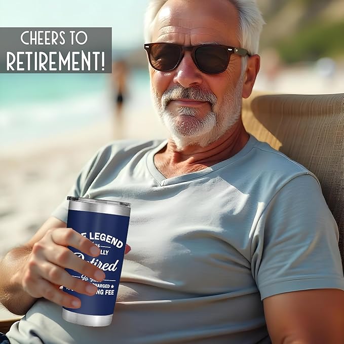Retirement Gifts for Men - The Legend Has Retired - Retired Tumbler for Dad, Him, Man, Boyfriend, Husband - 20 Oz Tumbler Best Gift for Retirement Men, Fathers Day, Birthday, Christmas Gifts