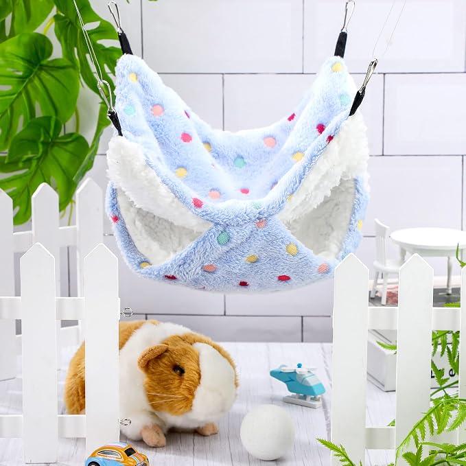 BOAO 2 Pcs Guinea Pig Rat Hammock for Pet, Mint Green, Pink, Heart Pattern | Ferret Hamster Hanging Hammock, Guinea Pigs Accessories, for Small Animals Chinchilla Parrot Sugar Glider Ferret Squirrel