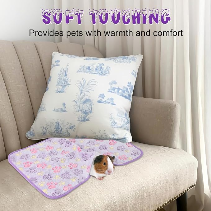 YUEPET 6 Pack Waterproof Guinea Pig Blankets, Fleece Cage Liners, SM | Fleece Bedding for Guinea Pigs, Waterproof Backing, Machine Washable, Soft Fleece Surface, 30 x 16 in, 6 Assorted Colors