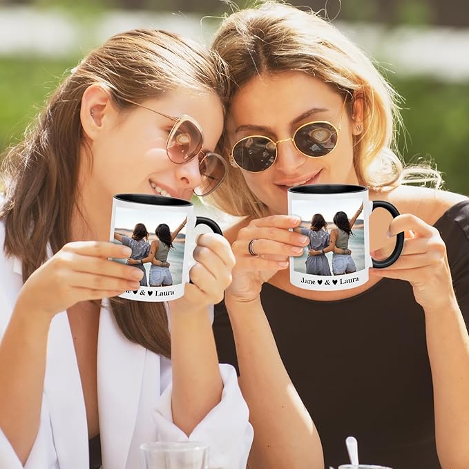 Custom Coffee Mug Personalized with Pictures Text on Both Sides, 11 oz Ceramic Photo Mug Wholesale Personalized Gifts for Women Men, Customized Photo Gifts for Birthday Anniversary