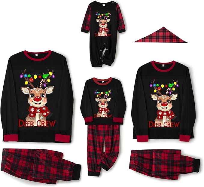 WephuPSho Christmas Family Matching Pajamas, Festive Xmas Jammies Sets for the Whole Family, Holiday Pjs Christmas
