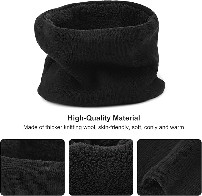 mysuntown Winter Beanie Hat Scarf and Touch Screen Gloves 3-Piece Set, 2025 Cold Weather Knit Fleece Lined Warm Unisex Sets