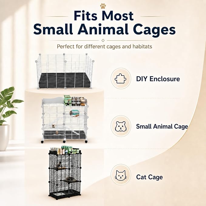 STILLCOVE 2Pcs Guinea Pig Cage Liner, Foldable Corrugated Plastic Base Tray | 2 x 2 Panel Size Bottom, Rabbit Bunny Pee Pads, Bird Mat, Small Animals Chinchilla Ferret Rat Hedgehog Hamster Mouse Squirrel
