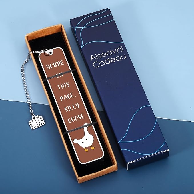 Cute Bookmarks for Book Lovers Bookish Funny Gifts for Women Metal Bookmark for Bookworm Bookmate Book Reading Accessories for Book Club Back to School Retirement Birthday Christmas (Brown)